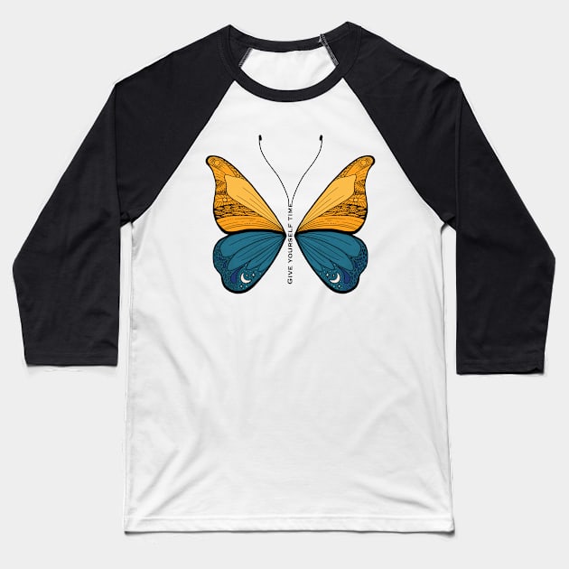 Inspirational art, spiritual butterfly Baseball T-Shirt by BosskaDesign